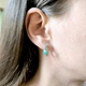 Серебряные серьги с натуральным изумрудом 1.528ct, фианитами (2163534) - изображение 6