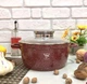 Кастрюля-казан с крышкой круглая и антипригарным мраморным покрытием Top Kitchen TК00052 4,5 л красный - изображение 1