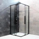 Комплект: Душова кабіна DUSEL DSL194B Black matt 1000*1000, скло прозоре+ Душова система з термостатом DUSEL CENTRO - зображення 2