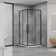 Комплект: Душова кабіна DUSEL DSL194B Black matt 1000*1000, скло прозоре+ Душова система з термостатом DUSEL CENTRO - зображення 4