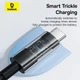 Кабель Type-C на USB Baseus Gem Series Fast Charging Data Cable (2m, 100W, 6A, 480 Mbps). Black - зображення 6