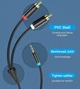 Аудіо-кабель з AUX mini-Jack 3,5 мм на Double RCA тюльпан Vention 2RCA Male Cable (2m). Black - зображення 3