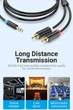 Аудіо-кабель з AUX mini-Jack 3,5 мм на Double RCA тюльпан Vention 2RCA Male Cable (2m). Black - зображення 8