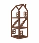 Детская полка-домик с окнами BUSY WOOD 50х50х130 см Темный - изображение 1