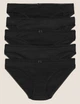 Набор хлопковых трусиков Marks&Spencer бикини 14(42) 5 шт черный black 0046 - изображение 1