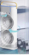 Настільний вентилятор двосторонній з охолодженням Double-ended Spray Fan LED підсвічування 3 швидкості пульт - зображення 11
