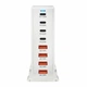 Настільний USB зарядний пристрій хаб 8в1 240W GaN White (4*USB Type-C, 4*USB Type-A, швидка зарядка) - зображення 2