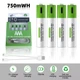 Комплект 4 шт. аккумуляторные батарейки Smartoools AAA 500 mah + зарядка Type-C (Зеленый) - изображение 3