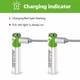 Комплект 4 шт. аккумуляторные батарейки Smartoools AAA 500 mah + зарядка Type-C (Зеленый) - изображение 4