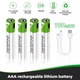 Комплект 4 шт. аккумуляторные батарейки Smartoools AAA 500 mah + зарядка Type-C (Зеленый) - изображение 5
