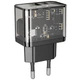 Мережевий Зарядний Пристрій Hoco N34 Dazzling PD20W+QC3.0 Колір Прозорий чорний - изображение 1