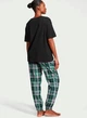 Піжама (футболка + штани) жіноча Victoria's Secret Flannel Jogger Tee-Jama XL Зеленая черная - изображение 3
