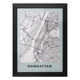 Mapa miasta Atmosphera ścienna w ramce Manhattan 18 x 24 cm (3560232743016) - obraz 1