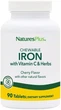Залізо з вітаміном С Natures Plus Iron 27 mg with Vitamin C Herbs - 90 tabs - зображення 1