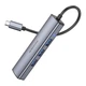 Переходник USB-hub хаб 4-в-1 BOROFONE DH12 |Type-C to USB3.0*4 L=0.2M| Серый - изображение 6