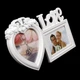 Фоторамка настольная двойная 15x15 см и 10x15 см, Love, Белая - изображение 3