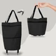 Сумка на колесах складна Portable, 45х40х12 см, Чорний - зображення 5