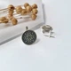 Серебряные Круглые серёжки серьги Вышиванка без камней Черненное серебро 925 пробы 2016/2 3.29г - изображение 3