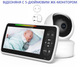 Видеоняня Baby Monitor SM-650 с 5-дюймовым ЖК-монитором, датчиком звука, ночное виденье, беспроводная, поворотная радионяня с портативным дисплеем и измерением температуры - изображение 1