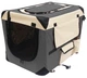 Мягкая клетка для собак SENFUL Pet Soft Crate с флисовым ковриком и чехлом, серо-бежевая, S (50х35х35 см) - изображение 1