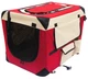Мягкая клетка для собак SENFUL Pet Soft Crate с флисовым ковриком и чехлом, красно бежевая, 3XL (102х69х69 см) - изображение 1