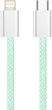 Кабель ColorWay Type-C - Apple Lightning braided cotton PD Fast Charging 27W 1 м Green (CW-CBPDCL061-G) - изображение 2