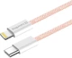 Кабель ColorWay Type-C - Apple Lightning braided cotton PD Fast Charging 27W 1 м Pink (CW-CBPDCL061-P) - изображение 3