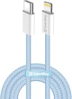 Кабель ColorWay Type-C - Apple Lightning braided cotton PD Fast Charging 27W 1 м Blue (CW-CBPDCL061-BL) - зображення 1