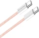 Кабель ColorWay Type-C - Type-C braided cotton PD Fast Charging 60W 3А 1 м Pink (CW-CBPDCC061-P) - зображення 3