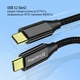 Кабель ColorWay Type-C - Type-C USB3.2 20Gbps 4K PD100W Gen2 5А 1 м Black (CW-CBPDCC062-BK) - изображение 11