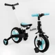 Детский двухколесный велосипед-трансформер Best Trike 56659 колеса PU 10’’ родительская ручка съемные педали Бирюзово-белый - изображение 8