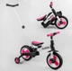 Детский двухколесный велосипед-трансформер Best Trike 55475 колеса PU 10’’ родительская ручка съемные педали Розово-белый - изображение 3