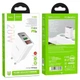 Зарядний пристрій Hoco C100A PD20W+QC3.0 USB digital display, white (58474) - зображення 2
