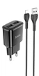 Мережевий зарядний пристрій із швидкою зарядкою Hoco С88А-2USB Блок живлення + кабель iPhone Lightning Black - зображення 9
