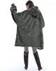 Набор Плед толстовка с капюшоном HMD Huggle Hoodie ONE SIZE Серый + Термос 500 мл Black - изображение 2