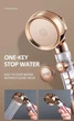 Турбо лейка для душа с вентилятором и фильтром Clear Robust Stop 3 режима Gold - изображение 6