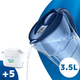 Фільтр для питної води Brita Marella XL 3,5 л Синій + 5 картриджів Maxtra Pro - зображення 1