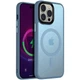 Противоударный Чехол Epik для Apple iPhone 14 Pro (6.1") Metal Buttons with MagSafe Colorful TPU+PC Голубой - изображение 1
