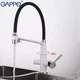 Смеситель для кухни на две воды GAPPO G4398-9 с гибким изливом, белый/черный - изображение 2
