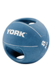 Медбол York Fitness 8 кг синій з ручками для фітнесу кросфіту зносостійкий - изображение 5