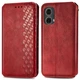Чехол Deexe Rhombus Wallet для Motorola Moto G85 - Red - изображение 1