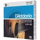 Струны DAddario EJ11-3D 80/20 Bronze 12-53 Light (3-pack) - изображение 2
