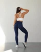 Спортивні жіночі легінси Soft SQ з ефектом візуальної корекції фігури Push Up V-пояс Однотонні XS-S Темно-сині (SQ020000S) - зображення 11