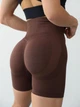 Спортивные женские удлиненные шорты Hot с двойным пуш-ап эффектом и утяжкой для фитнеса, йоги XS-S Коричневые (MS10000HS) - изображение 2