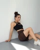 Спортивные женские удлиненные шорты Hot с двойным пуш-ап эффектом и утяжкой для фитнеса, йоги XS-S Коричневые (MS10000HS) - изображение 13