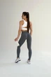 Спортивні жіночі легінси Soft SQ з ефектом візуальної корекції фігури Push Up V-пояс Однотонні XS-S Сірі (SQ040000S) - зображення 14
