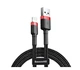 Кабель Baseus Cafule Cable USB 2.4A 1m Red+Black (CALKLF-B19) - зображення 1