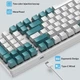 Ультракомпактная MAMBASNAKE K3 Pro Mini проводная 98-клавишная механическая клавиатура RGB, спиральный кабель USB Type-C, металлический авиационный пружинный разъем TPU. Цвет – Зеленый светлый. Английская раскладка (ENG-UA) - изображение 3