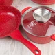 Набор кастрюль с гранитным антипригарным покрытием Top Kitchen TK-00076, набор посуды 7 предметов красный - изображение 4