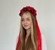 Венок на голову украинский с лентами красно-бордовый - изображение 7